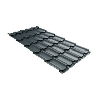 Металлочерепица квинта плюс Satin RAL 7016 антрацитово-серый 0,5