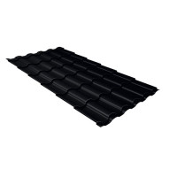 Металлочерепица кредо Velur RAL 9005 черный 0,5