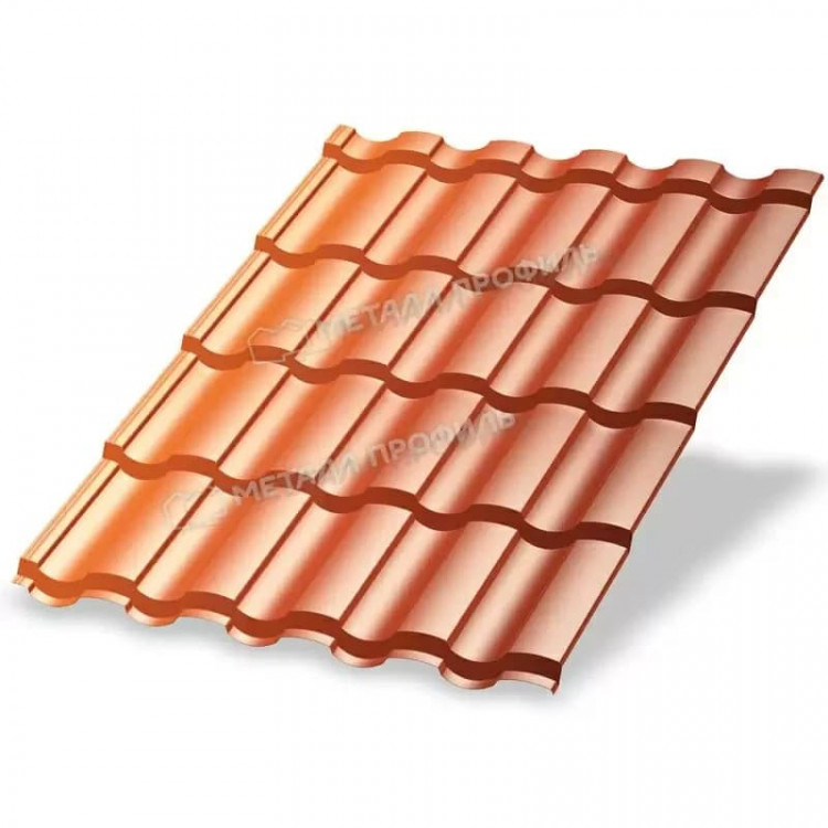 Металлочерепица МП Монтекристо покрытие Агнета Copper Медный 0,5