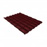 Металлочерепица классик Satin RAL 3005 красное вино 0,5